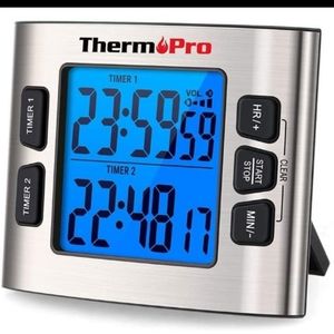 24/Hr ThermoPro Digital Timer  Dual Countdown Stop Watches Timer Loud Alarm LCD